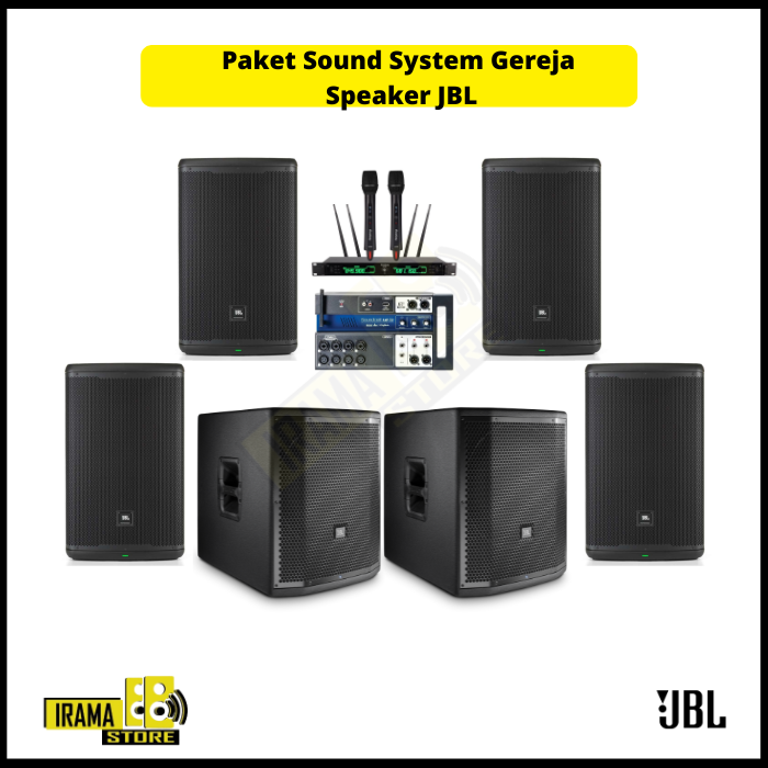 Paket Sound System Gereja Speaker JBL - 4 Speaker dan Subwoofer